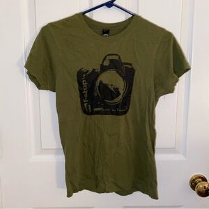FSTOP Camera T-Shirt with Logo on Back Size Small